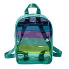 Mochila Escolar Infantil em Pvc Cristal Translúcido Verde Azul Breeze