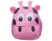 Mochila Escolar Infantil Girafa Rosa Menina Bolso Garrafa