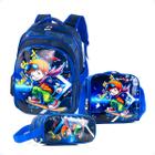 Mochila Escolar Infantil Grande Costas Kit Lancheira Estojo