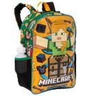 Mochila Escolar Infantil Grande Minecraft Oficail Funtage Sestini Verde