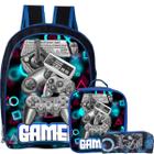 Mochila Escolar Infantil Masculina Costas + Estojo + Lancheira - Gamer