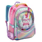 Mochila escolar Infantil menina Unicórnio 42 Cm para criança de costa grande - Denlex