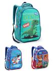 Mochila escolar Infantil menino Dinossauro Tubarão Patrulha 42 Cm para criança de costa grande - Utilidades