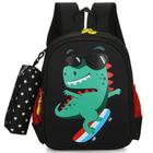 Mochila Escolar Infantil Menino Menina Dinossauro Gatinho de Costas