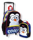 Mochila Escolar Infantil Meninos Pinguim Rodinha Lancheira M