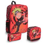 Mochila Escolar Infantil Naruto Grande Masculina De Costas