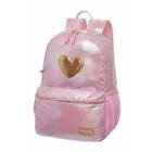 Mochila Escolar Infantil Patch Coração Glitter Dourado Packme Cloe