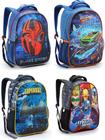 Mochila escolar Infantil Racing Spider Man SuperBat Mega Heroes 42 Cm para menino de costa grande - Utilidades