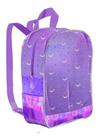 Mochila escolar infantil trendy purple lilás holográfica dac