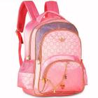 Mochila Escolar Juvenil Rosa Feminina Costas Alças Tam G - Clio