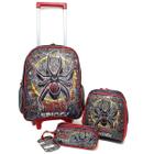 Mochila Escolar Kit Roda lancheira Estojo Dark Spider DS3526