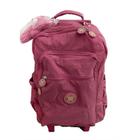 Mochila Escolar Mala com Rodas 16 Trendy Rosê com Chaveiro Pelúcia 12461 - Xeryus