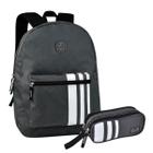 Mochila Escolar Masculina Costas com Estojo Duplo Juvenil Material Leve Escola e Prática Esportiva Original Clio 