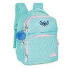 Mochila Escolar Menina Costas Bolsa Verde Casual Lilo Stitch