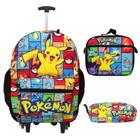 Mochila Escolar Menino Pokémon Rodinha + Lancheira Térmica