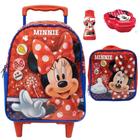 Mochila Escolar Minnie Laço Mouse Tam G Rodinhas Lancheira - Xeryus