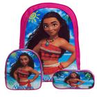 Mochila Escolar Moana Pua Grande Costas Kit Lancheira+Estojo