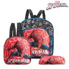 Mochila Escolar Pequena Homem Aranha Costas Lancheira+Estojo