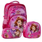 Mochila Escolar Princesa Sofia Costas Kit Lancheira+Estojo