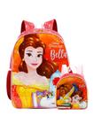 Mochila Escolar Princesas Disney Bela e a Fera G + Lancheira