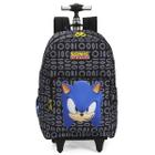 Mochila Escolar Rodas Costas Sonic Game Preto - Original