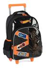 Mochila Escolar Rodinha Hot Wheels Preto - Luxcel