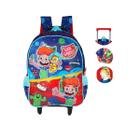 Mochila Escolar Rodinhas Com Gorro Gato Galáctico Infantil