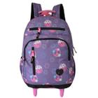 Mochila Escolar Rodinhas Good Vibes Dl1592 Denlex Feminina