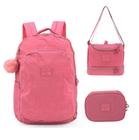 Mochila Escolar Up4You Crinkle Com Lancheira E Estojo Pink