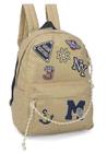 Mochila Escolar Up4you Patchwork Canvas Tumblr Ouro Patches