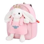 Mochila Everfront Kids Bunny Pink com coleira de 2 a 6 anos para meninas