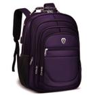 Mochila Executiva Masculina Bolsa Faculdade Grande Roxo Lilas Resistente a Agua Anti Furto Notebook