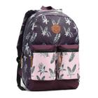 Mochila feminina 18" floral roxa - seanite