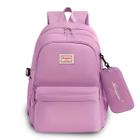 Mochila Feminina Bolsa Social Média Antifurto Volta as Aulas Colorida Menina Bolsas Chaveiro Escolar Moderna Luxo Estojo