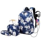 Mochila Feminina + Bolsa Térmica + Estojo Kit com 3 Peças