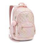 Mochila Feminina Escolar Juvenil Metalizada Metelassê Pompom Seanite