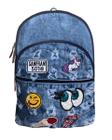 Mochila Feminina Jeans Rasgado Com Patches