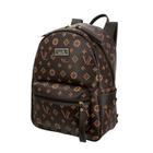 Mochila Feminina Masculina Infantil Marrom Letra Marca Victoria Lorenzzo Escolar Faculdade Casual