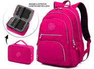 Mochila Feminina Notebook Tactel Escolar Leve + Estojo quadrado super estiloso Trabalho Viagem