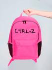 Mochila Feminina Nylon CRTL Z Estampada Personalizada Resistente Grande Escolar Faculdade Bolsa Trabalho Viagem Mala Masculina