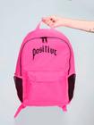 Mochila Feminina Nylon Positive Estampada Personalizada Resistente Grande Escolar Faculdade Bolsa Trabalho Viagem Mala Masculina