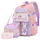 Mochila FIXITOK Girls Kawaii Bunny com lancheira e estojo para lápis