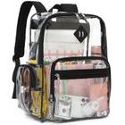 Mochila Fuyicat Heavy Duty Clear PVC transparente preta