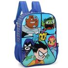 Mochila Grande Costas Escolar Infantil Teen Titans Azul