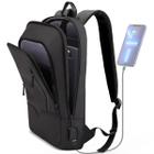 Mochila hk Business Slim para homens com carregador USB para laptop de 15,6"