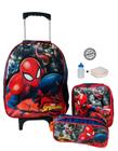 Mochila Homem Aranha De Rodinhas + Lancheira + Estojo