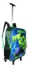 Mochila Hulk Vingadores Infantil Masculina Rodinhas 2025