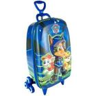 Mochila Infantil 3D Paw Patrol Chase Spy Azul com Rodinha Tripla