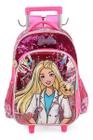 Mochila Infantil Barbie Paetê Pet Cachorrinho Rodinhas Tam G Alcas