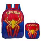 Mochila Infantil Bolsa Escolar Masculina + Lancheira Térmica Menino - Aranha - Pikuka